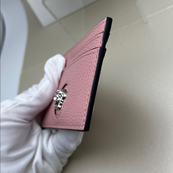 Versace Medusa Head Pink Leather Card Holder NWOT $275 Retail w/COA No Box/Dust - Picture 9 of 17